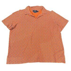 Polo‎ Ralph Lauren Mens Orange Paisley Featherweight Mesh Polo Shirt XXL |P1